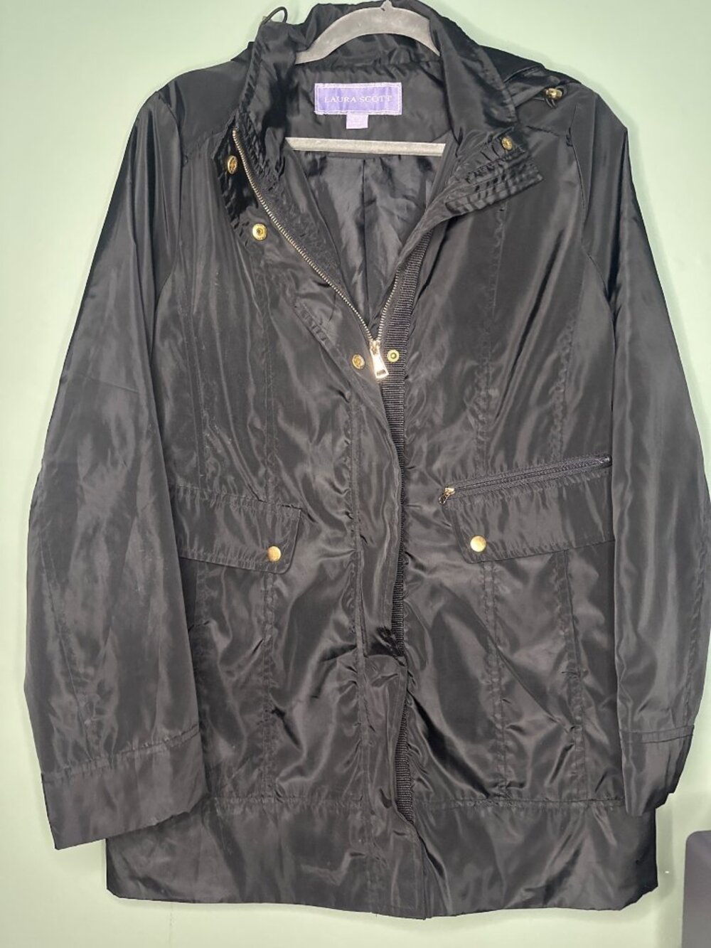 Laura Scott Rain Coat Size M Lightweight Classic jacket Women Waterproof Chic